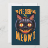 Du schleichst Meowt | Halloween Black Cat Einladung (Vorderseite)