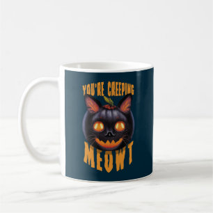 Du schleichst Meowt Halloween Black Cat Kaffeetasse