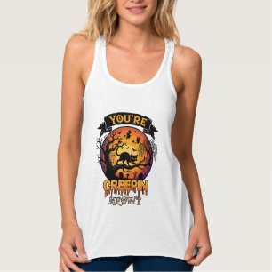 Du schleichst mich an Halloween schwarze Katze Vol Tank Top