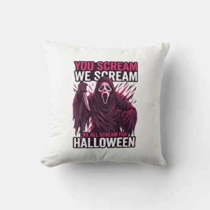 Du schreist wir Halloween Ghostface blutiges Messe Kissen