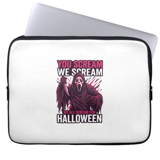 Du schreist wir Halloween Ghostface blutiges Messe Laptopschutzhülle (Vorderseite)