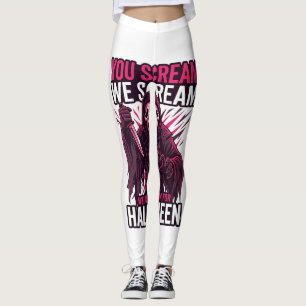 Du schreist wir Halloween Ghostface blutiges Messe Leggings