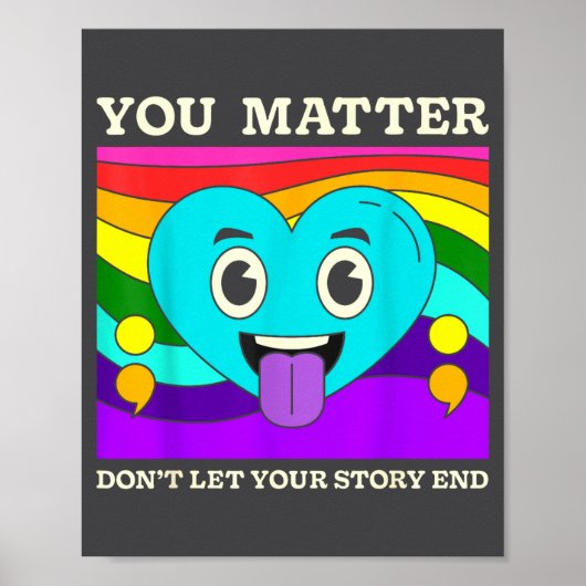 Du Selbstmordpräventions-Bewusstsein Regenbogen-He Poster (Vorne)
