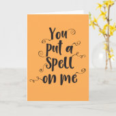 Du setzst einen Zauber auf meine Halloween-Grußkar Karte (Gelbe Blume)