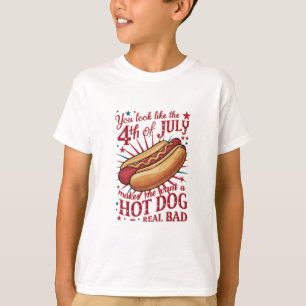 Du siehst aus, als ob der 4. Juli mich zum Hot Dog T-Shirt