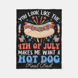 Du siehst aus wie der 4. Juli Hot Dog American Men Fleecedecke