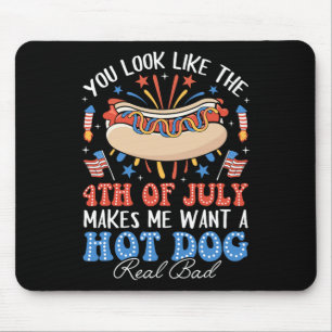 Du siehst aus wie der 4. Juli Hot Dog American Men Mousepad