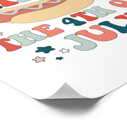 Du siehst aus wie der 4. Juli Hot Dog Patriotic Poster (Ecke)