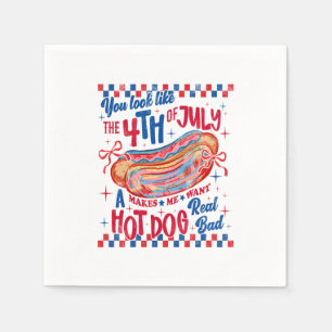 Du siehst aus wie der 4. Juli lustige Hot Dog Desi Serviette