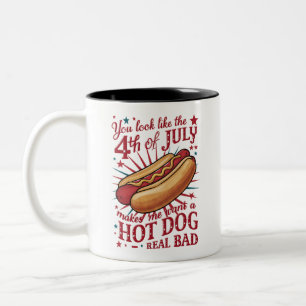 Du siehst aus wie der 4. Juli macht mich nach eine Zweifarbige Tasse