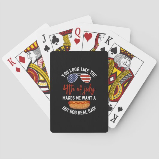 Du siehst aus wie der 4. Juli Patriotic Spielkarten (Rückseite)