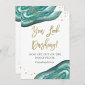 Du siehst dashing aus | Aquamarine Geode- und Gold Einladung (Vorne/Hinten)