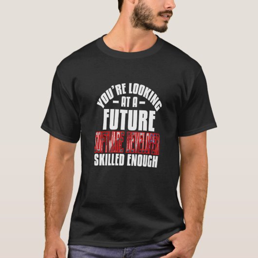 Du siehst einen Softwareentwickler mit ausreichend T-Shirt (Vorderseite)