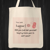 Du siehst glücklicher aus! Funny Yarn Tragetasche