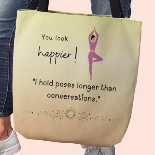 Du siehst glücklicher aus! Funny Yoga Tasche