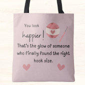 Du siehst glücklicher aus! Häkelhaken Tasche