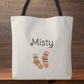 Du siehst glücklicher aus! Sprichwort aus Wolle Tasche