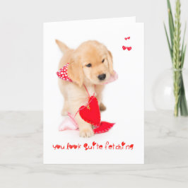Du siehst Puppy Valentine holen Feiertagskarte