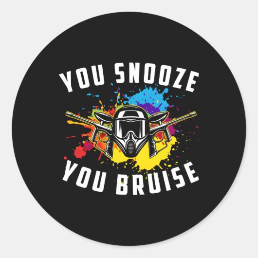 Du snooze you Bruise Youth Paintball Runder Aufkleber (Vorderseite)