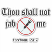 Du sollst mich nicht gegen Impffreude schützen Aufkleber (Vorderseite)