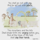 Du sollst mit Joy Isaiah 55:12 ausgehen Aufkleber (Vorderseite)