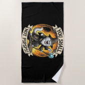 Du sollst nicht PSPSPS Lustiger Zauberer Katzen Fa Strandtuch (Vorderseite)