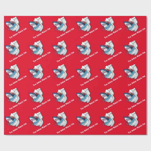 Du solltest besser Santa Shark beobachten Geschenkpapier (Flach)