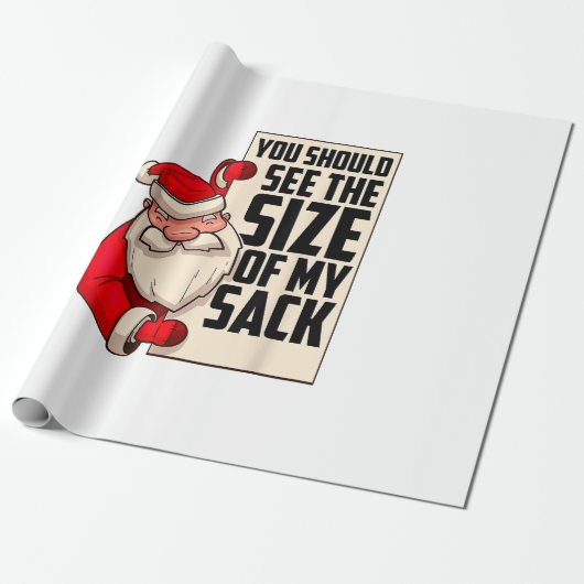 Du solltest die Größe meines Sackes Weihnachtsmann Geschenkpapier (Ungerollt)