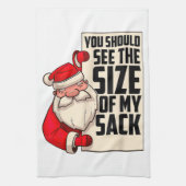 Du solltest die Größe meines Sackes Weihnachtsmann Geschirrtuch (Vertikal)