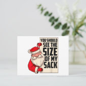 Du solltest die Größe meines Sackes Weihnachtsmann Postkarte (Stehend Vorderseite)