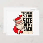 Du solltest die Größe meines Sackes Weihnachtsmann Postkarte (Vorne/Hinten)