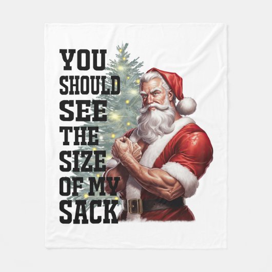 Du solltest die Größe meines Sacks sehen Fleecedecke (Vorderseite)