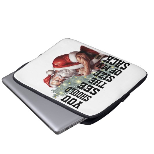 Du solltest die Größe meines Sacks sehen Laptopschutzhülle (Vorne Knopf)