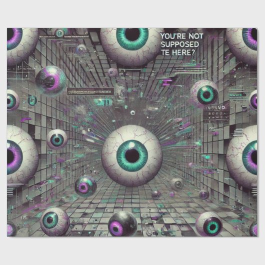 🎁 "Du solltest nicht hier sein" Weirdcore Geschenkpapier (Flach)