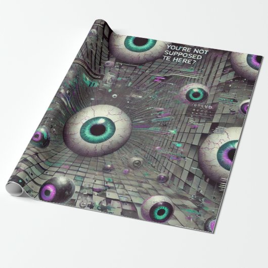 🎁 "Du solltest nicht hier sein" Weirdcore Geschenkpapier (Ungerollt)