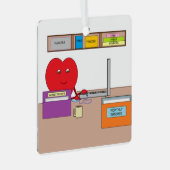 Du steckst dein Herz in deine Arbeit Ornament Aus Metall (Vorderseite Rechts)