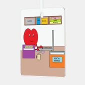 Du steckst dein Herz in deine Arbeit Ornament Aus Metall (Vorderseite links)