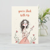 Du steckst mit mir fest feiertagskarte (Stehend Vorderseite)