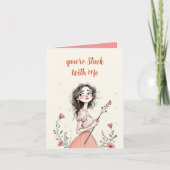 Du steckst mit mir fest feiertagskarte (Vorderseite)