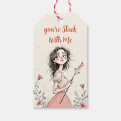 Du steckst mit mir fest geschenkanhänger (Vorderseite)