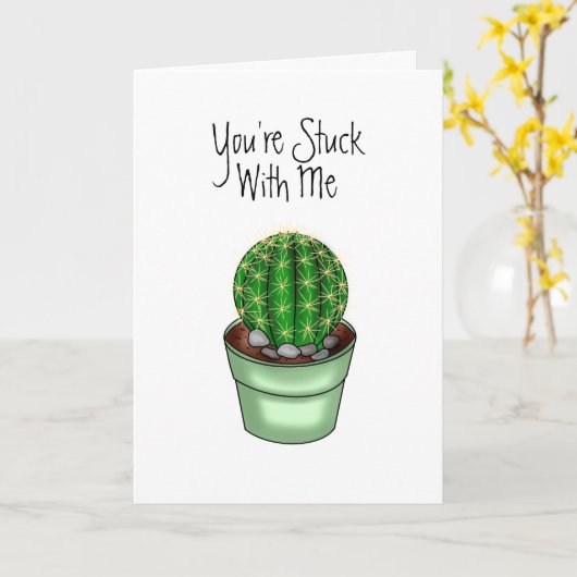 Du steckst mit mir fest | Romantik Karte (Gelbe Blume)