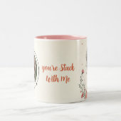 Du steckst mit mir fest zweifarbige tasse (Mittel)