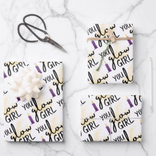 Du Strahlst Mädchen Geschenkpapier Flachblatt-Set  Set