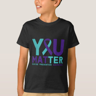 Du - Suizidprävention Türkis Lila Bewusstseins-Sch T-Shirt