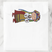 Du tanzst Mädchen in ukrainischer Volkskleidung Ovaler Aufkleber (Tasche)