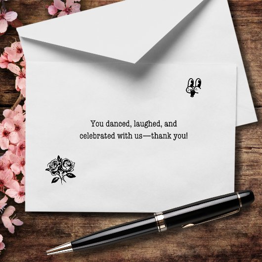 Du tanztest lachend und feierte mit uns Hochzeit Dankeskarte