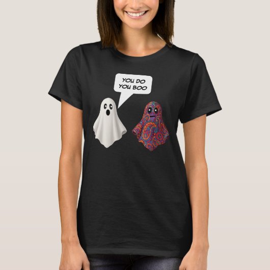 Du tust dir Boo Funny Paisley Ghosts Halloween T-Shirt (Vorderseite)