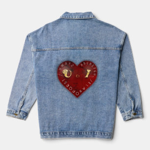 Du und ich - Alphabetspiel auf einem roten Herzen Jeansjacke