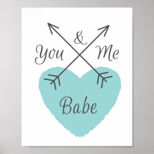 Du und ich Baby - Blaues Herz Poster
