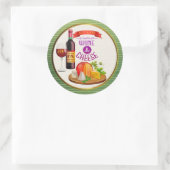 Du und ich gehen zusammen wie Weinkäser zum Jahres Runder Aufkleber (Tasche)